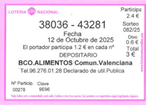 Papeleta lotería de Navidad 2025
